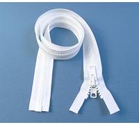YKK Zipper, White #10 Brand Separates at The Bottom, Marine Grade Metal Tab Slider, Heavy Duty