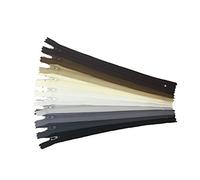 YKK Zippers Assorted Neutral Colors Pack 12 Inch Number 3 Nylon Coil Set of 10 Pieces