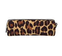 Ykklima Leather Pencil Case - Cool Cheetah Leopard, Stationery Bag Pen Organizer Makeup Cosmetic Holder Pouch for School Work Office College