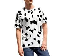 Ykklima Men's T-Shirt Novelty Casual Graphic Short Sleeve Tees Tops - Dalmatian Dog Print, Style-10, XXL