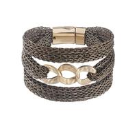 YKKZART Gold Bracelet for Women Multi Chain Mesh Bracelet Wisted Orb Circle Disc Mesh Wrap bracelet for Women Statement Jewelry, 7.48inch, Mesh Wire, no gemstone