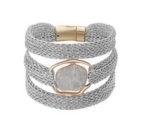 YKKZART Gold Bracelet for Women Multi Chain Mesh Bracelet Wisted Orb Circle Disc Mesh Wrap bracelet for Women Statement Jewelry, 7.48inch, Mesh Wire, no gemstone