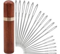 Yklbpd 18 Pieces Large Eye Sewing Needles, Handmade Yarn Knitting, Sharp Stainless Steel Embroidery Thread Needle for Leather and Tapestry