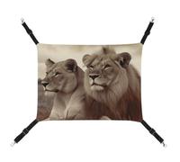 YKLBV Breathable African Lion and Lioness Printed Pet Hammock - Space-Saving Solution for Cats, Dogs & Small Pets - Anywhere Comfort