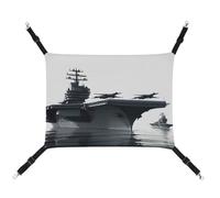 YKLBV Breathable Aircraft Carrier Printed Pet Hammock - Space-Saving Solution for Cats, Dogs & Small Pets - Anywhere Comfort