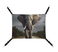 YKLBV Breathable an Elephant Printed Pet Hammock - Space-Saving Solution for Cats, Dogs & Small Pets - Anywhere Comfort