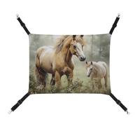 YKLBV Breathable Animals Embroidery Paintings Horses Printed Pet Hammock - Space-Saving Solution for Cats, Dogs & Small Pets - Anywhere Comfort