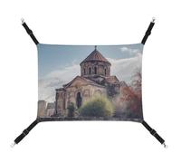 YKLBV Breathable Armenian Church Printed Pet Hammock - Space-Saving Solution for Cats, Dogs & Small Pets - Anywhere Comfort