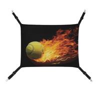 YKLBV Breathable Burning Tennis Pictures Printed Pet Hammock - Space-Saving Solution for Cats, Dogs & Small Pets - Anywhere Comfort