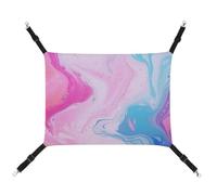 YKLBV Breathable Colorful Marble Pastel Blue Purple Printed Pet Hammock - Space-Saving Solution for Cats, Dogs & Small Pets - Anywhere Comfort