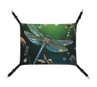 YKLBV Breathable Dragonfly Green Printed Pet Hammock - Space-Saving Solution for Cats, Dogs & Small Pets - Anywhere Comfort
