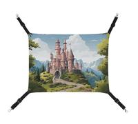YKLBV Breathable Fairy Tale Castle Printed Pet Hammock - Space-Saving Solution for Cats, Dogs & Small Pets - Anywhere Comfort