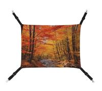 YKLBV Breathable Fall Foliage Printed Pet Hammock - Space-Saving Solution for Cats, Dogs & Small Pets - Anywhere Comfort