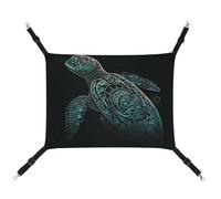 YKLBV Breathable Glowing Green Sea Turtle Printed Pet Hammock - Space-Saving Solution for Cats, Dogs & Small Pets - Anywhere Comfort