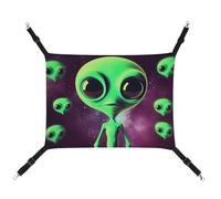 YKLBV Breathable Green Alien Printed Pet Hammock - Space-Saving Solution for Cats, Dogs & Small Pets - Anywhere Comfort