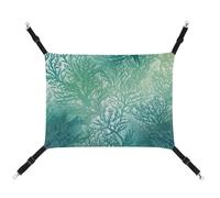 YKLBV Breathable Green Sea Blue Seaweed Printed Pet Hammock - Space-Saving Solution for Cats, Dogs & Small Pets - Anywhere Comfort