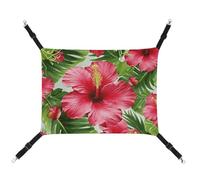 YKLBV Breathable Hibiscus Flower Printed Pet Hammock - Space-Saving Solution for Cats, Dogs & Small Pets - Anywhere Comfort
