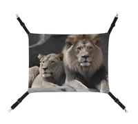 YKLBV Breathable Male and Female Lions Printed Pet Hammock - Space-Saving Solution for Cats, Dogs & Small Pets - Anywhere Comfort