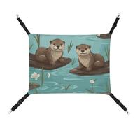 YKLBV Breathable Otters Printed Pet Hammock - Space-Saving Solution for Cats, Dogs & Small Pets - Anywhere Comfort