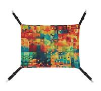 YKLBV Breathable Pixel Art Pattern Printed Pet Hammock - Space-Saving Solution for Cats, Dogs & Small Pets - Anywhere Comfort