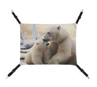 YKLBV Breathable Polar Bear Love Printed Pet Hammock - Space-Saving Solution for Cats, Dogs & Small Pets - Anywhere Comfort