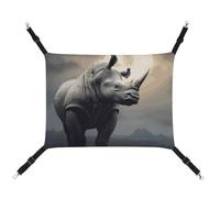 YKLBV Breathable Rhino Printed Pet Hammock - Space-Saving Solution for Cats, Dogs & Small Pets - Anywhere Comfort
