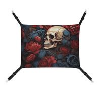 YKLBV Breathable Skull Image Poster Printed Pet Hammock - Space-Saving Solution for Cats, Dogs & Small Pets - Anywhere Comfort