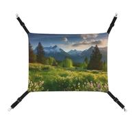 YKLBV Breathable Springtime in The Mountains Printed Pet Hammock - Space-Saving Solution for Cats, Dogs & Small Pets - Anywhere Comfort