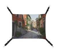 YKLBV Breathable Street of Italy Printed Pet Hammock - Space-Saving Solution for Cats, Dogs & Small Pets - Anywhere Comfort