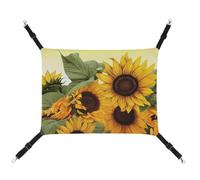 YKLBV Breathable Sunflowers Floral Printed Pet Hammock - Space-Saving Solution for Cats, Dogs & Small Pets - Anywhere Comfort