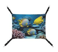 YKLBV Breathable Tropical Fish Printed Pet Hammock - Space-Saving Solution for Cats, Dogs & Small Pets - Anywhere Comfort