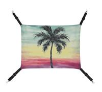 YKLBV Breathable Tropical Palm Tree Printed Pet Hammock - Space-Saving Solution for Cats, Dogs & Small Pets - Anywhere Comfort