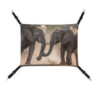 YKLBV Breathable Two Elephants Playing Printed Pet Hammock - Space-Saving Solution for Cats, Dogs & Small Pets - Anywhere Comfort