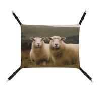 YKLBV Breathable Two White Sheep Printed Pet Hammock - Space-Saving Solution for Cats, Dogs & Small Pets - Anywhere Comfort