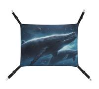 YKLBV Breathable Whales Traveling in Space Printed Pet Hammock - Space-Saving Solution for Cats, Dogs & Small Pets - Anywhere Comfort
