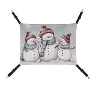 YKLBV Breathable Winter Snowman Printed Pet Hammock - Space-Saving Solution for Cats, Dogs & Small Pets - Anywhere Comfort