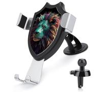 YKLBV Cell Phone Holders for Your Car Dashboard Windshield Vent Abstract 3D Art Lion Universal Car Mount for iPhone Other Smartphones