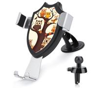 YKLBV Cell Phone Holders for Your Car Dashboard Windshield Vent Cartoon Family Owls On The Brown Tree Universal Car Mount for iPhone Other Smartphones