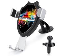 YKLBV Cell Phone Holders for Your Car Dashboard Windshield Vent Colorful Piano Keyboard Music Note Universal Car Mount for iPhone Other Smartphones