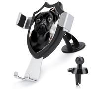 YKLBV Cell Phone Holders for Your Car Dashboard Windshield Vent Cute Black Pug Dog Universal Car Mount for iPhone Other Smartphones