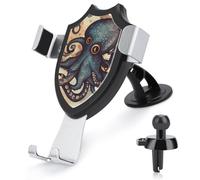 YKLBV Cell Phone Holders for Your Car Dashboard Windshield Vent Retro Octopus Universal Car Mount for iPhone Other Smartphones