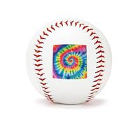 YKLBV Leather Baseball Tie Dye Rainbow Print Suitable for Kids Teens of All Ages Graduation Birthday 2.8" x 2.8"