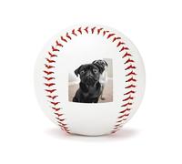 YKLBV Leather Cute Black Pug Dog Printed Baseball Suitable for Children and Teenagers of All Ages Graduation Birthday 2.8 * 2.8 in