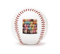 YKLBV Leather Macaron Biscuit Flavored Pastries Printed Baseball Suitable for Children and Teenagers of All Ages Graduation Birthday 2.8 * 2.8 in