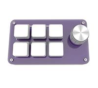 Yklhsocneg 6 +1 Knob Custom Keypad 6 Macro Programming Custom One-Handed OSU Game Mini Mechanical Keyboard Purple