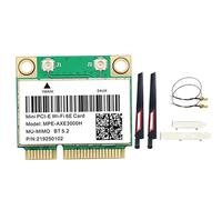Yklhsocneg -AXE3000H WiFi Card Adapter+Antenna WiFi 6E 2400Mbps Mini PCI-E for BT 5.2 802.11AX 2.4G/5G/6Ghz Wlan Network Card Replacement Spare Parts