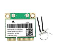 Yklhsocneg -AXE3000H WiFi Card with Antenna WiFi 6E 2400Mbps Mini PCI-E for BT 5.2 802.11AX 2.4G/5G/6Ghz Wlan Network Card Replacement Accessories