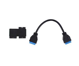 Yklhsocneg USB 3.0 19PIN One-to-Two Hub with Chip and Modular Cable Design USB 19PIN HUB Motherboard 19PIN Extension Cable 1 2
