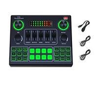 Yklhsocneg V9SJ Sound Card External Audio Mixer Live Sound Card Voice Changer Mixing Console Phone Computer Dedicated