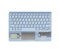 Yklhsocneg Wireless Touch Keyboard Backlit Keyboard RGB Keypad Transparent Crystal Bluetooth Keyboard Universal for PC,Blue